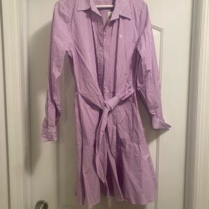 Lauren Ralph Lauren Purple Long Sleeve Shirt Dress- NWT